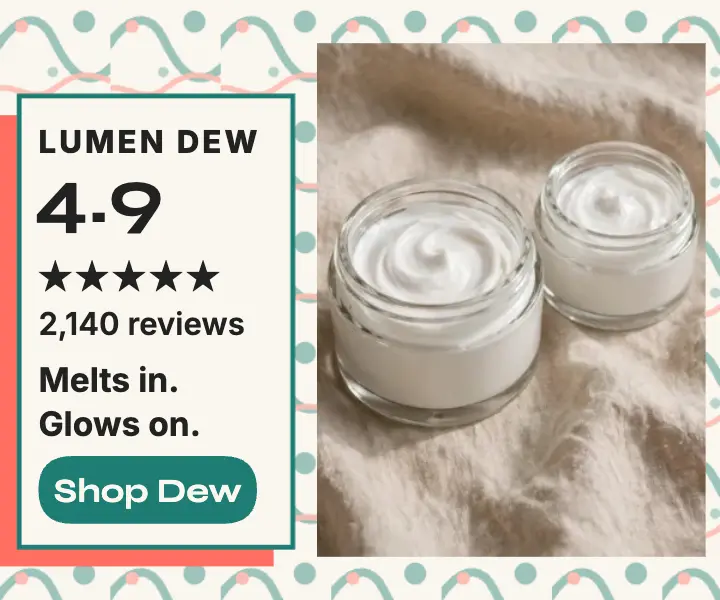 Lumen Dew Cream five-star review ad: skincare review ad template