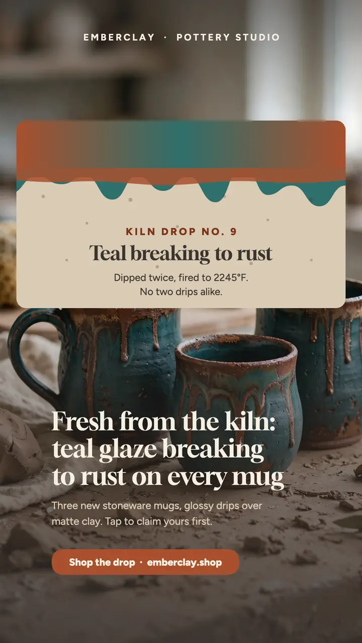 Emberclay kiln drop mugs story template