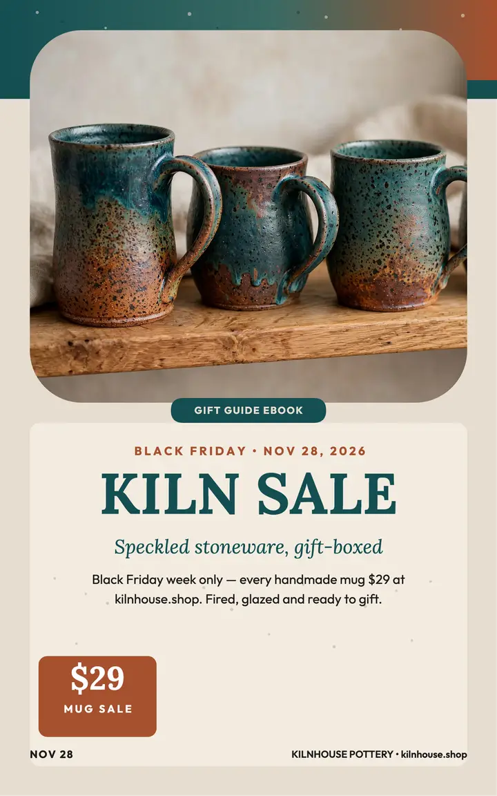 Kilnhouse pottery Black Friday ebook cover: pottery sale ebook cover template