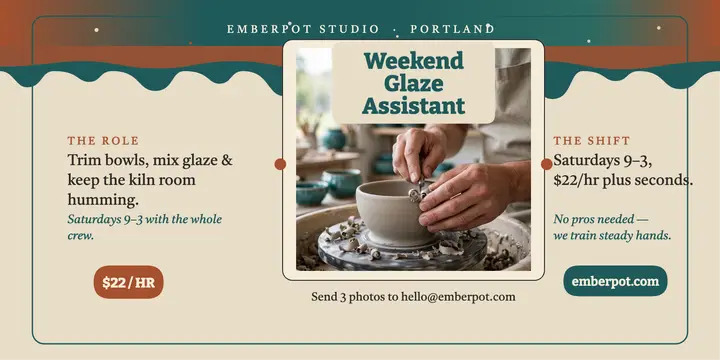Emberpot weekend glaze hiring post template