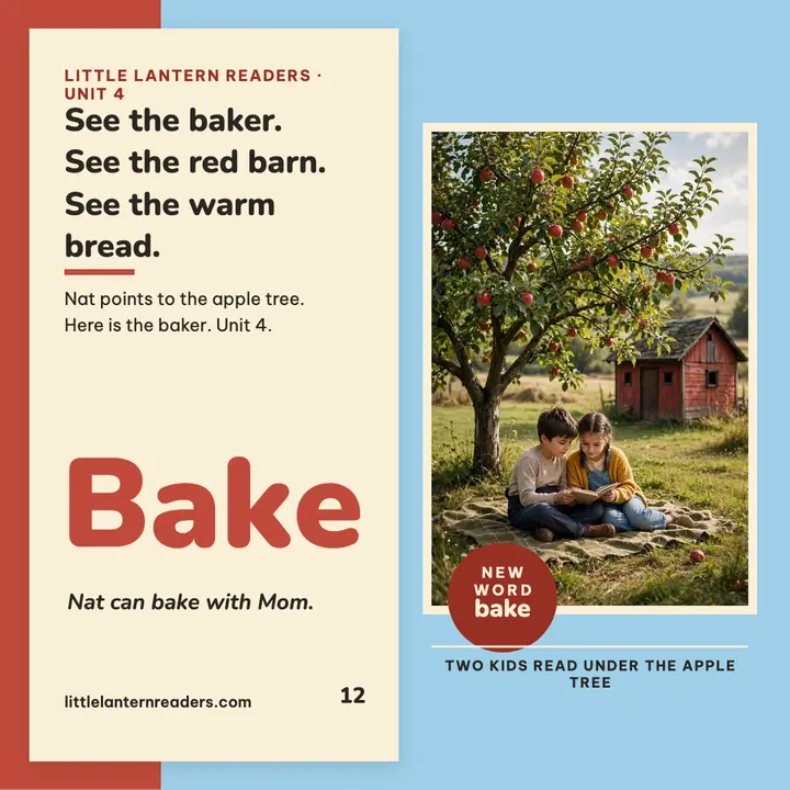 Little Lantern baker reader post: beginning reader post template