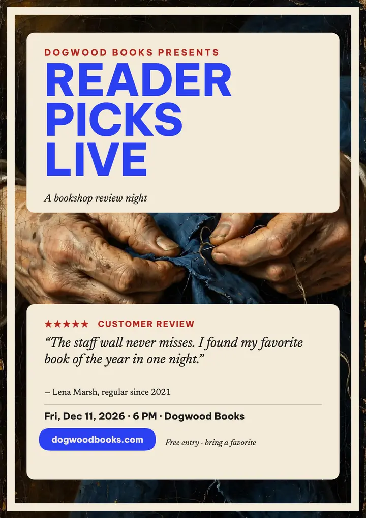 Reader Picks Live bookshop flyer: bookshop review night flyer template