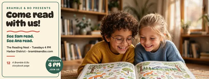Reading Nest after-school club reader cover template