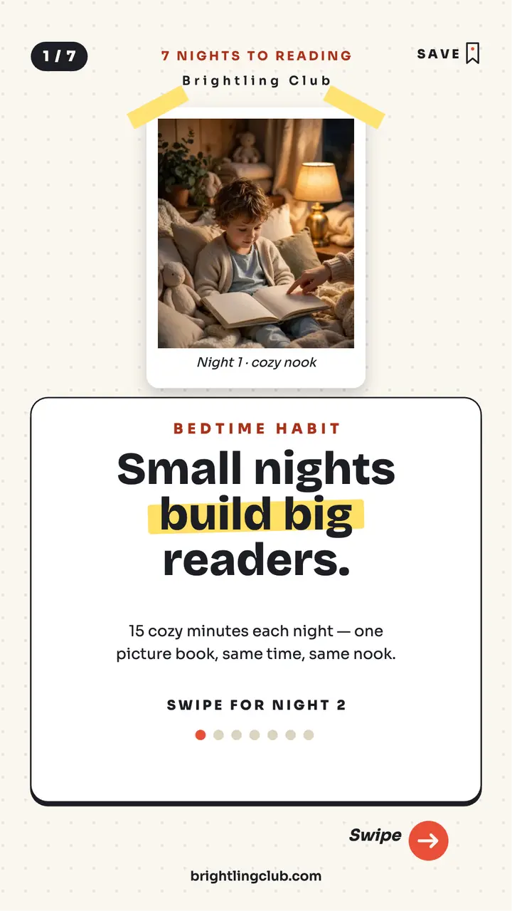 Brightling Club reading habit carousel story template