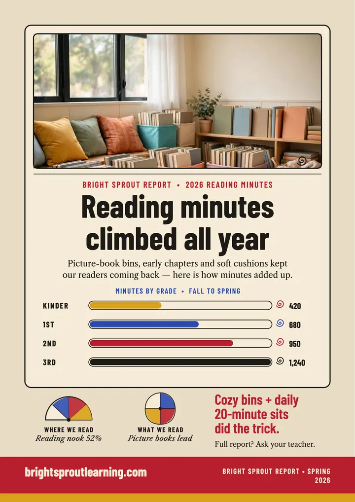 Bright Sprout reading minutes ink flyer: reading minutes flyer template