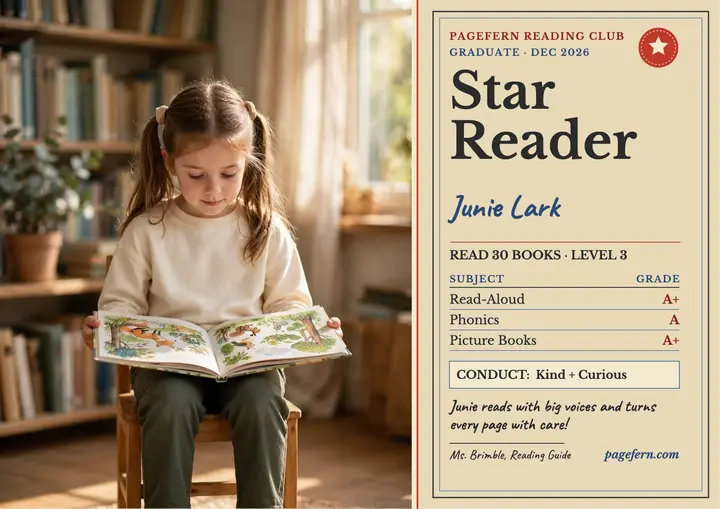 Star reader report card certificate template