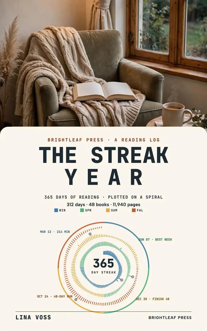The Streak Year reading spiral ebook cover template