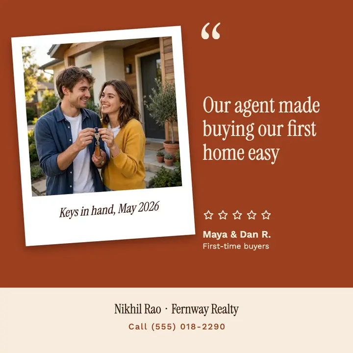 Realtor testimonial instant photo template