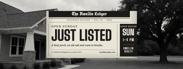 Just listed realty Facebook cover, newspaper front page template
