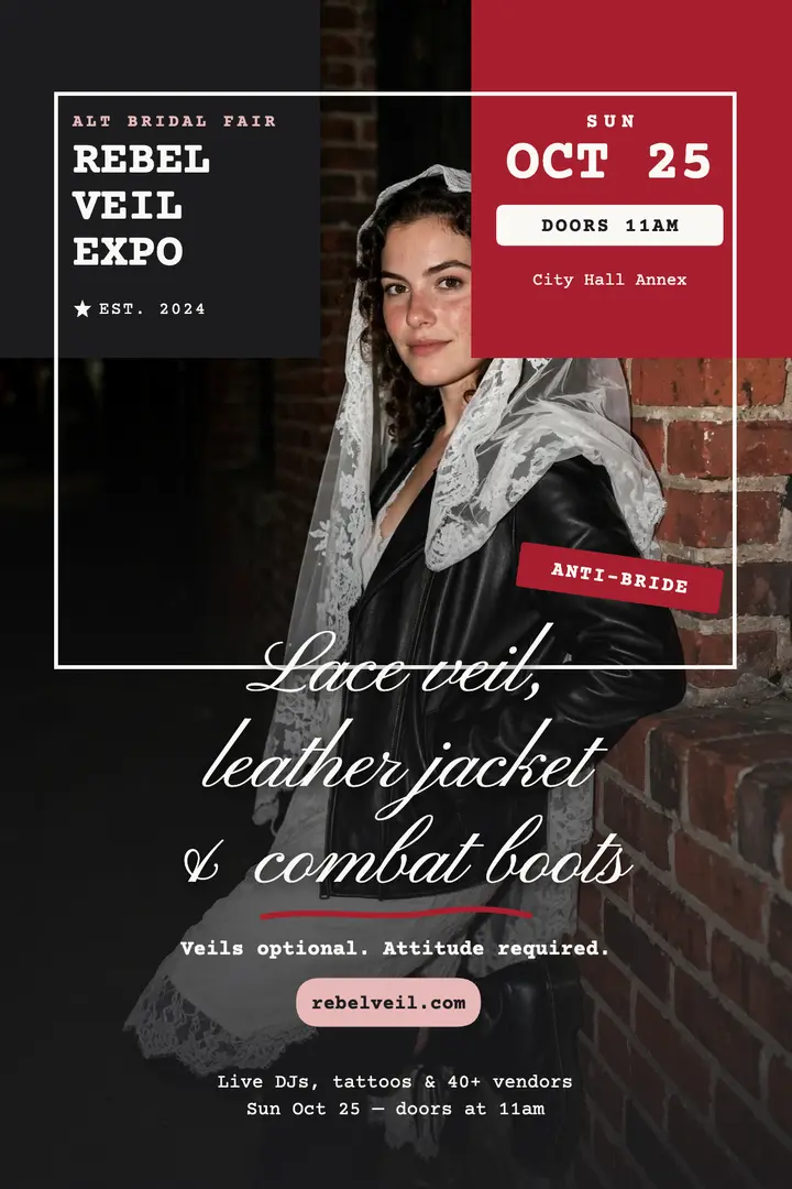 Rebel Veil alternative bridal fair poster template