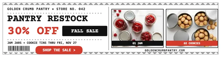 Golden Crumb Pantry restock receipt billboard template