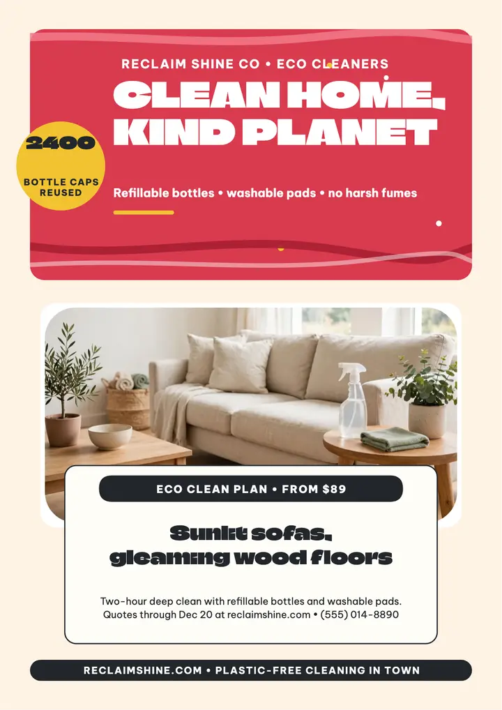 Reclaim Shine eco cleaner flyer template