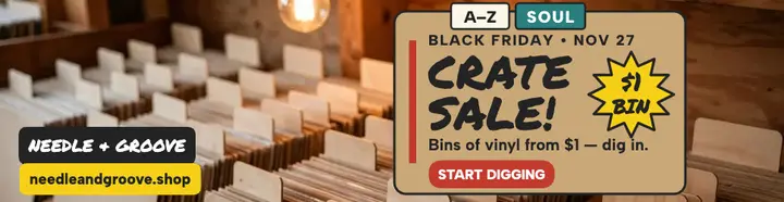 Needle and Groove Black Friday crate sale billboard template