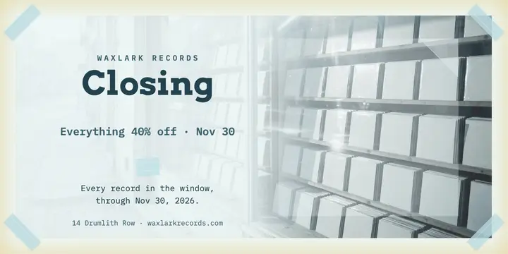 Waxlark Records closing sale sun-bleached post template