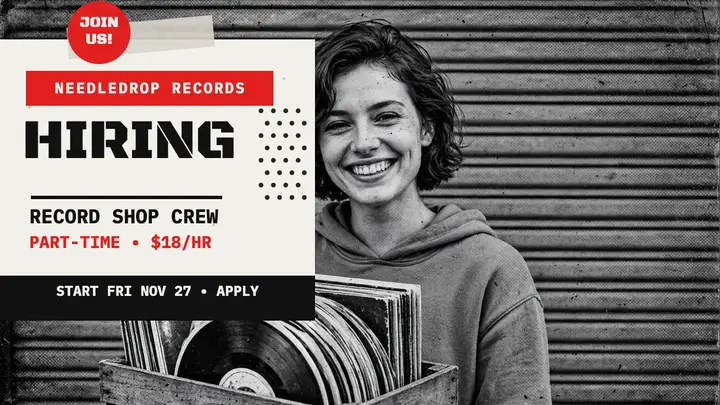 Needledrop Records hiring thumbnail template