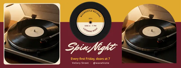Record shop listening night template