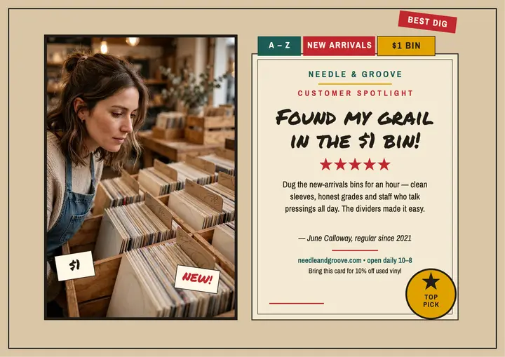 Needle and Groove record review certificate template