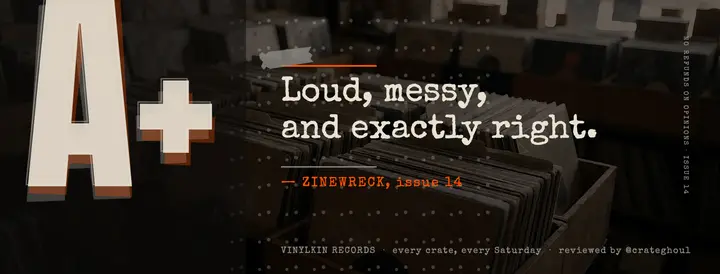 Record shop review cover, 90s grunge: record shop review facebook cover template