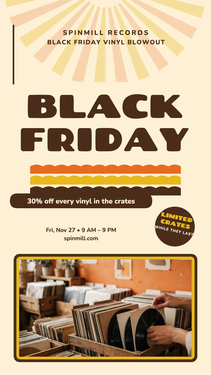 Spinmill Records Black Friday sale story template