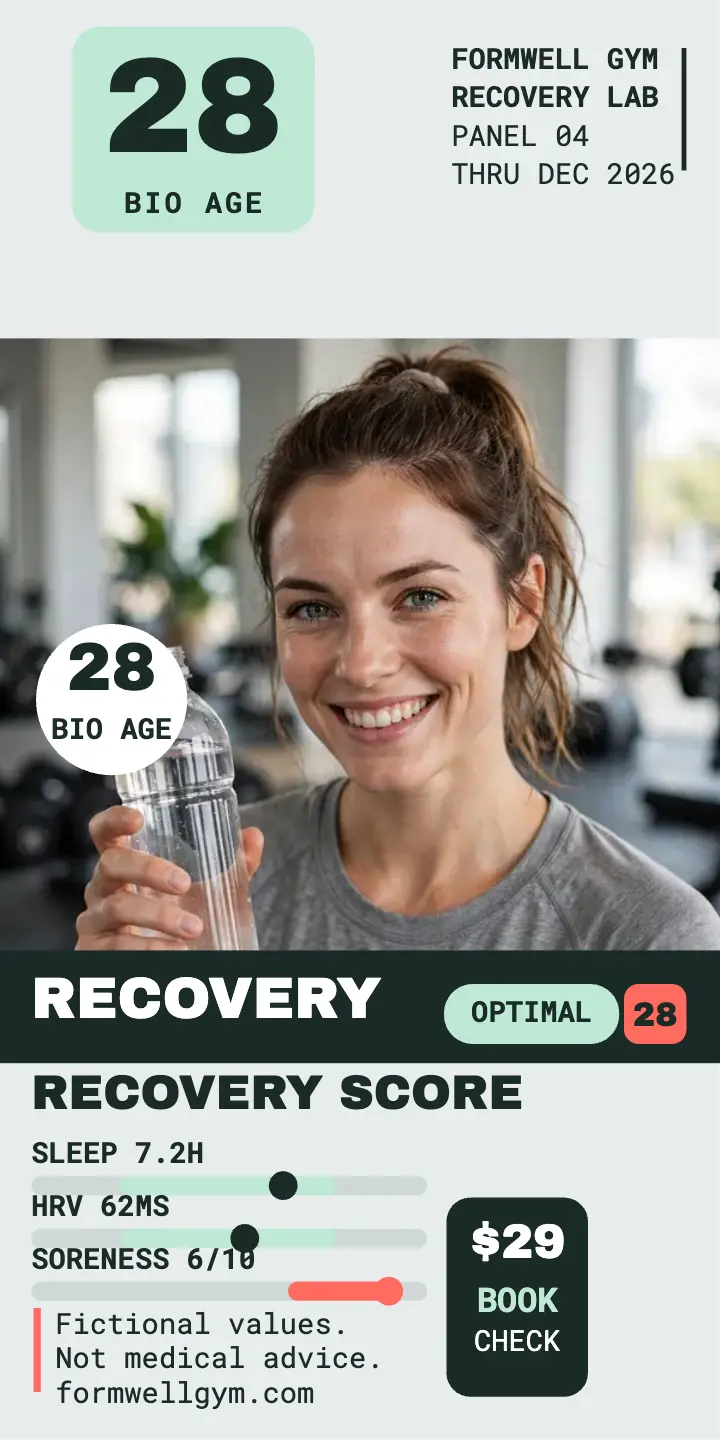 Formwell Gym recovery score range card ad template