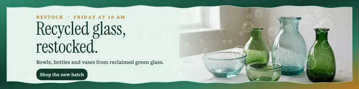 Recycled glass restock shop banner template