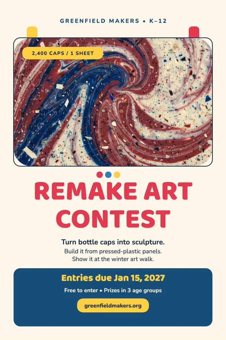 Remake Art Contest poster, Greenfield Makers: art contest poster template