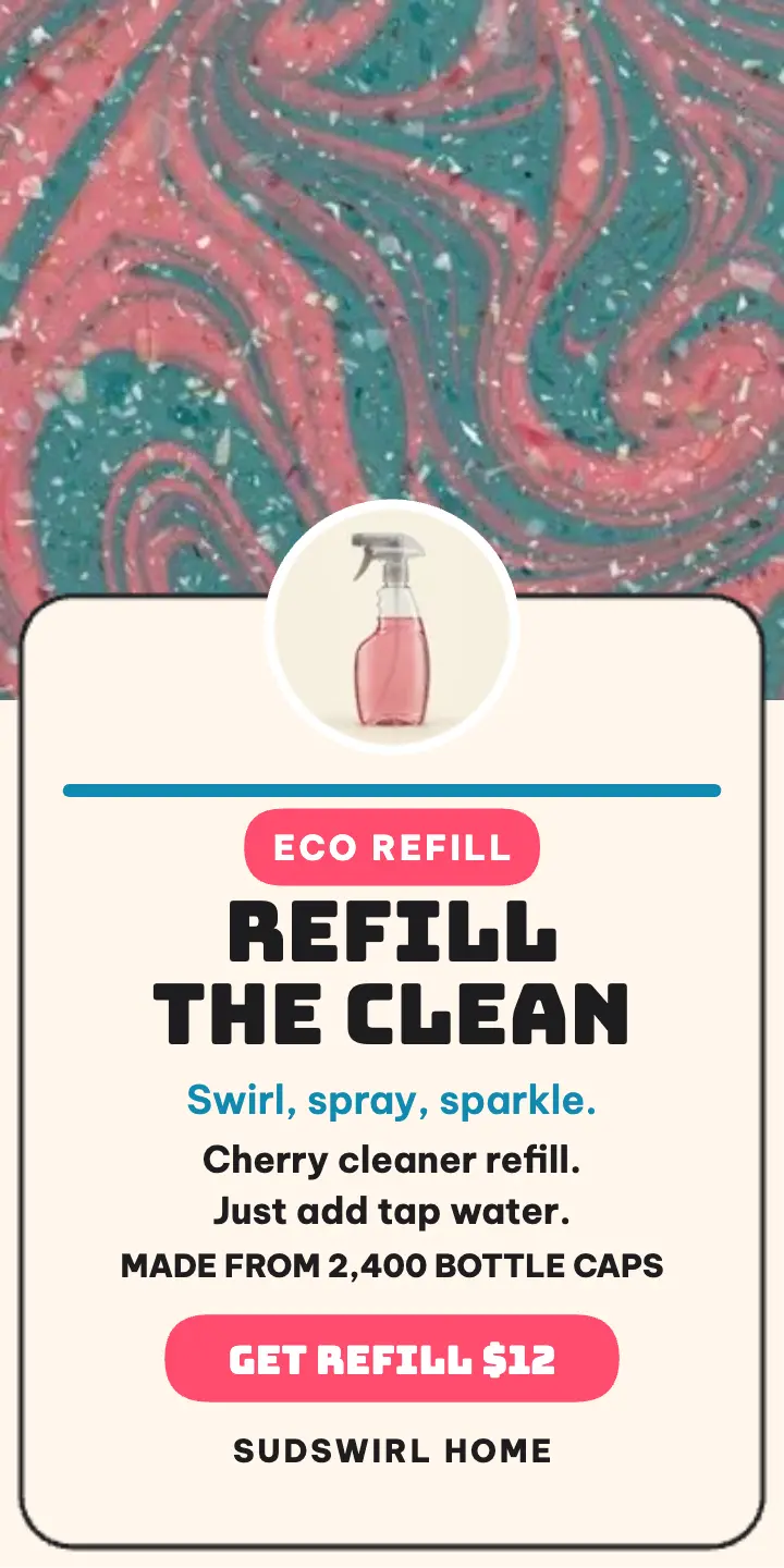 Sudswirl refill cleaner half page ad template