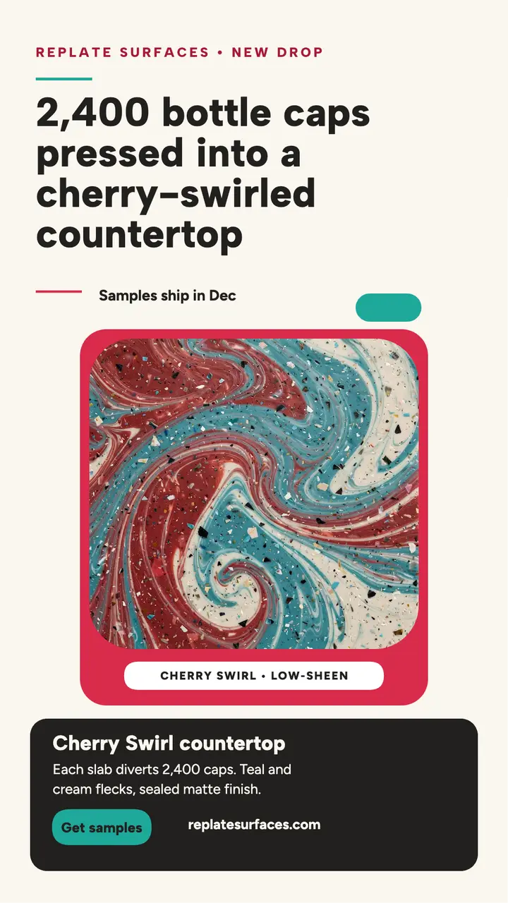 Replate Surfaces cherry countertop story template