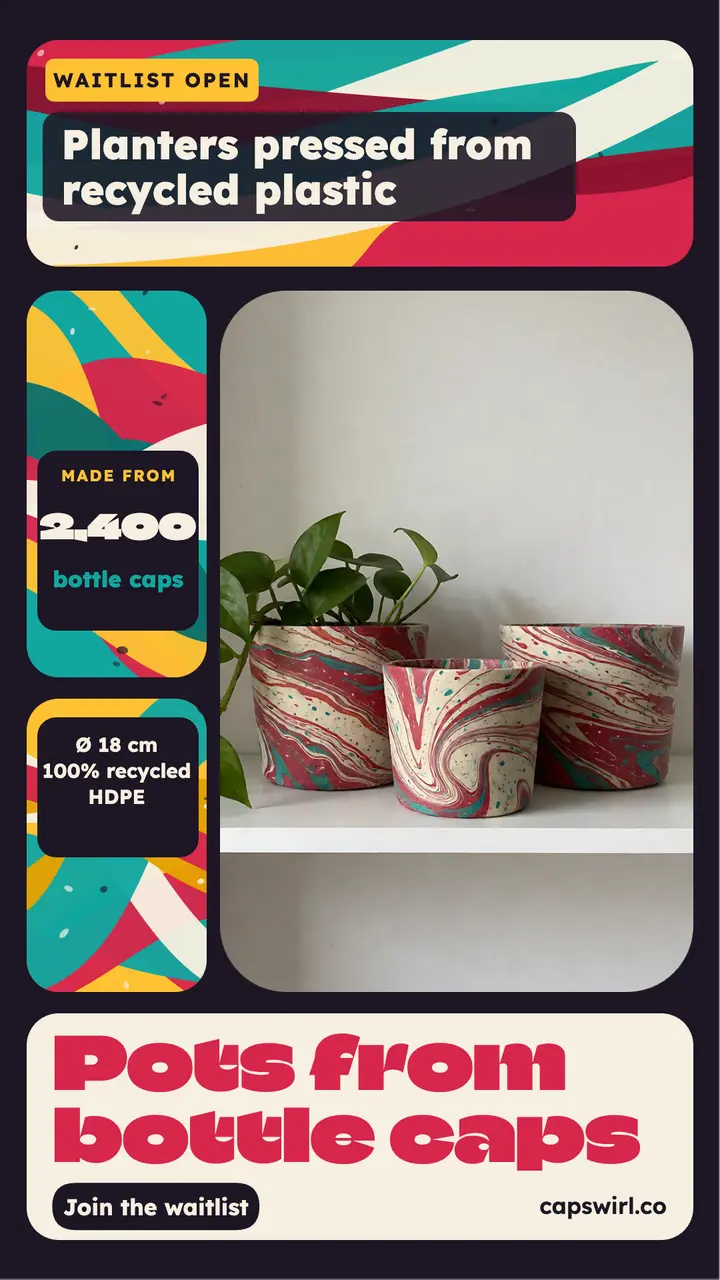 Capswirl recycled plastic planter waitlist story template