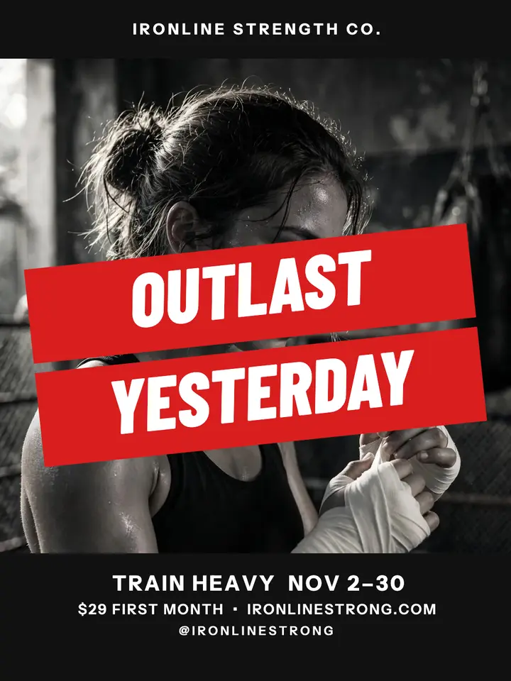 Ironline boxer slogan portrait: boxer gym slogan post template