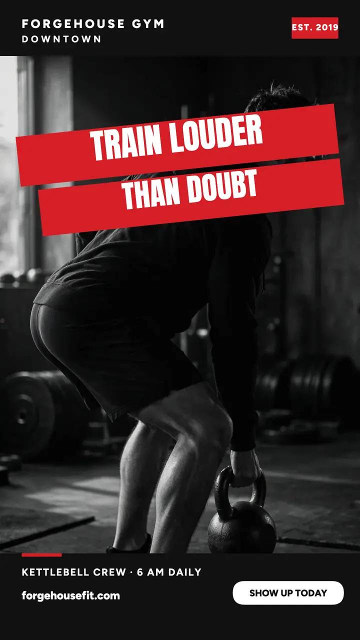 Forgehouse Gym red bar slogan story template
