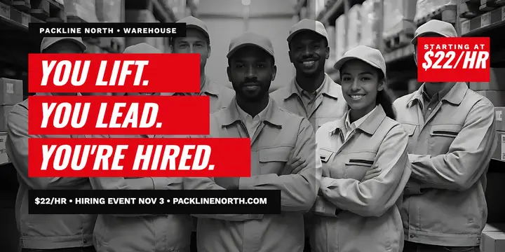 Packline North warehouse hiring post template