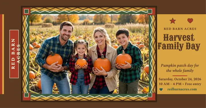 Red Barn Acres harvest family day post template