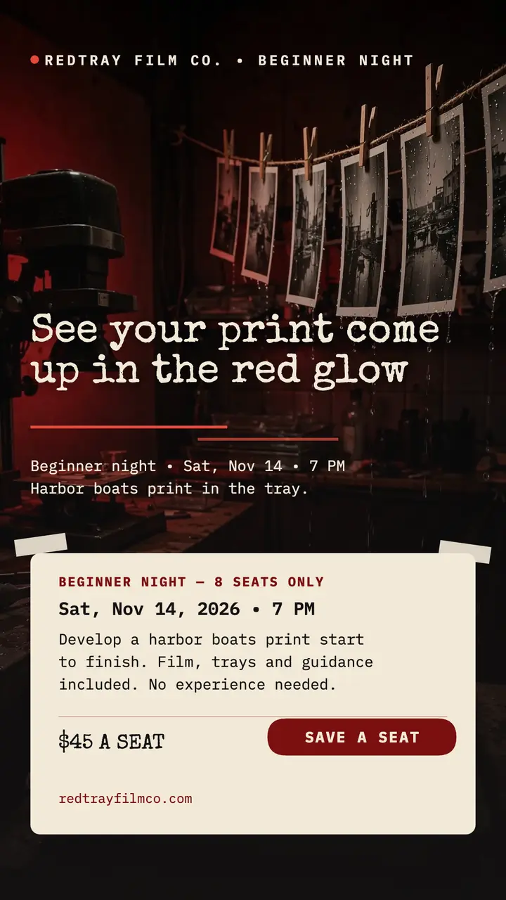 Redtray darkroom beginner night story template
