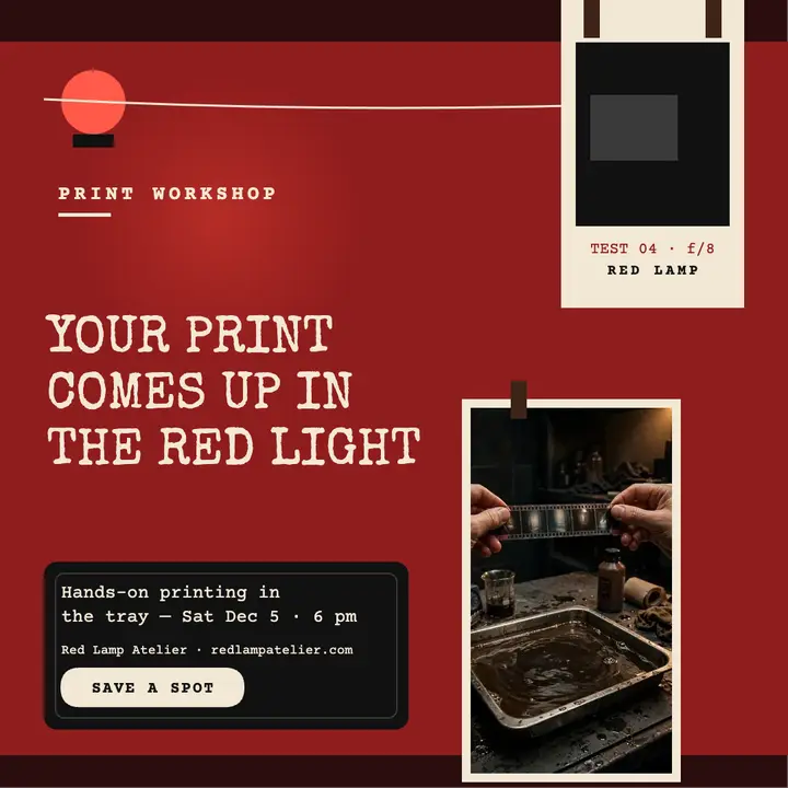 Red Lamp darkroom print workshop square template