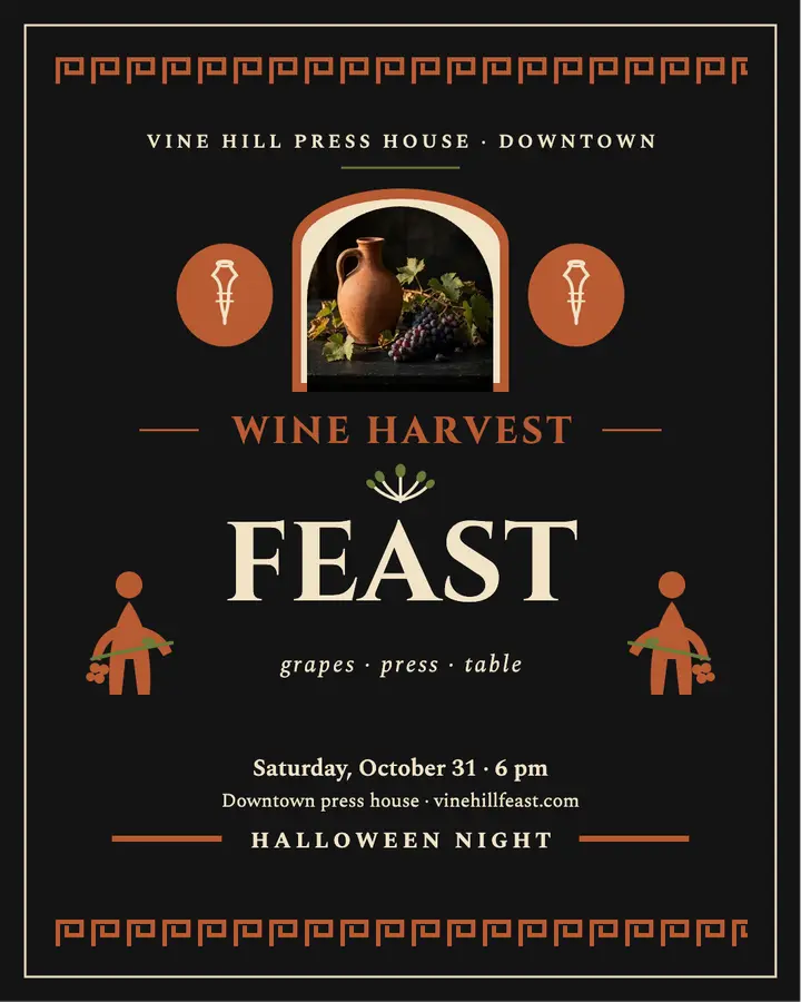 Vine Hill Harvest Feast poster template
