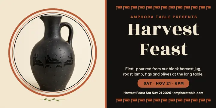 Amphora Table harvest feast red-figure post template