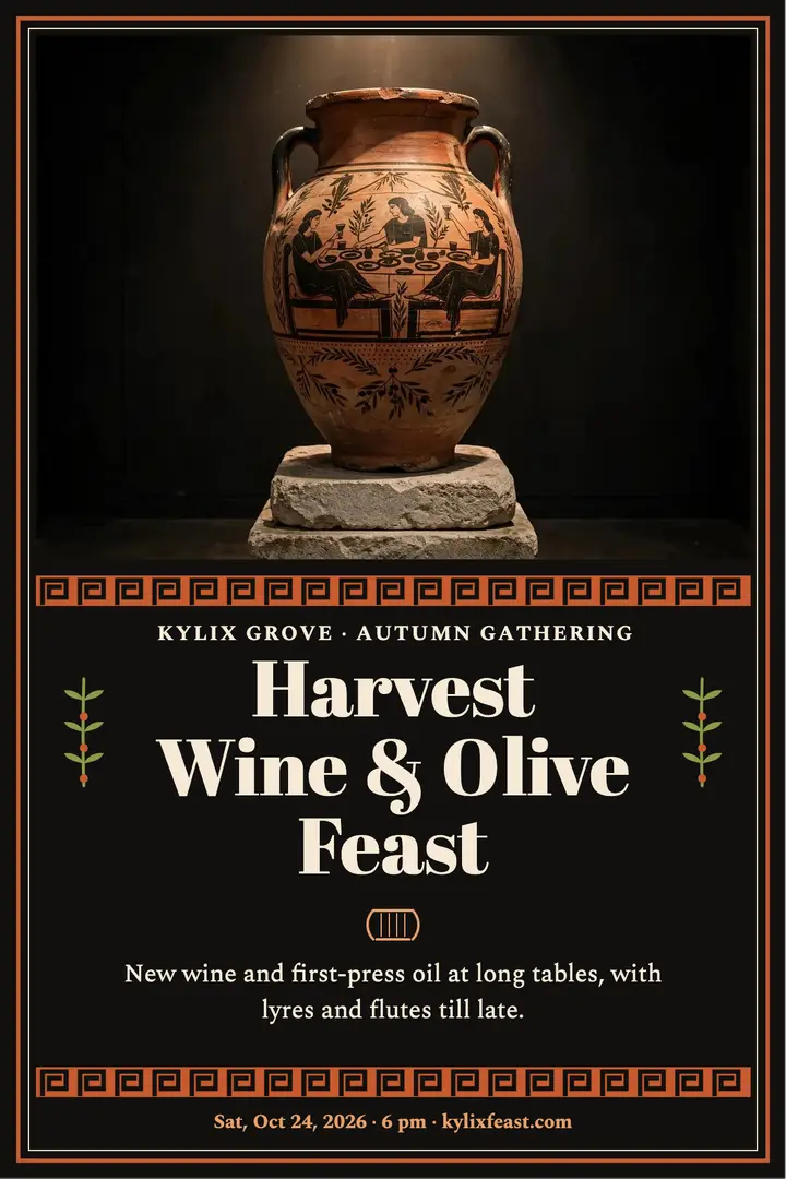 Harvest Kylix Feast wine poster template