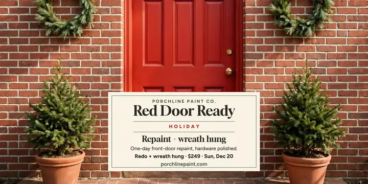 Porchline red door holiday paint promo template