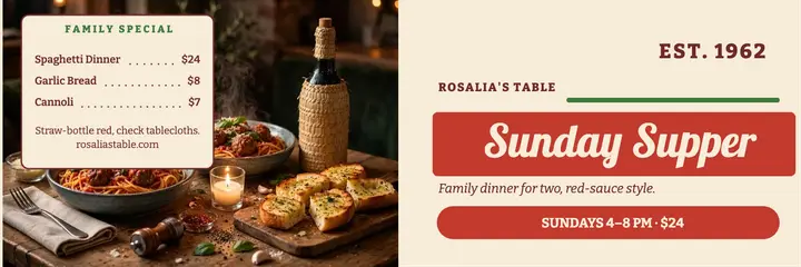 Rosalia's Table Sunday supper header template