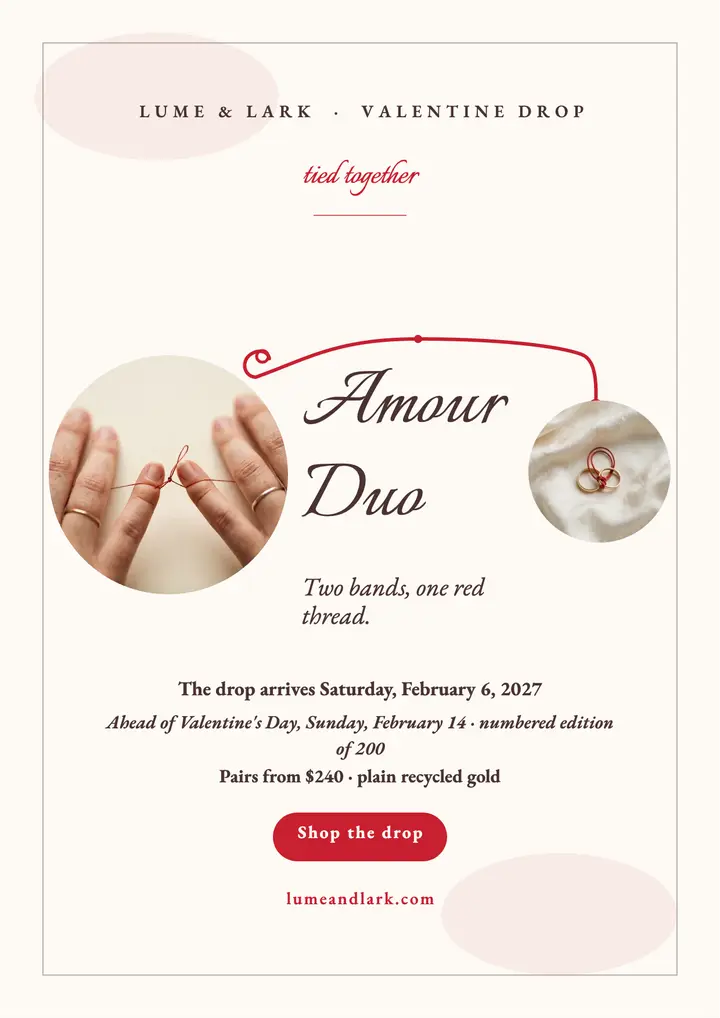 Lume and Lark Amour Duo drop flyer template