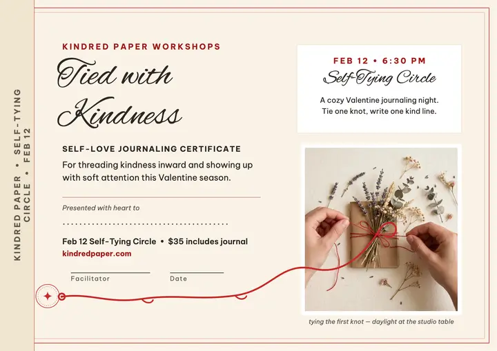 Tied with Kindness self-love certificate template