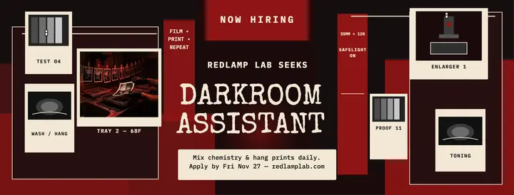 Redlamp Lab darkroom hiring cover: darkroom hiring cover template