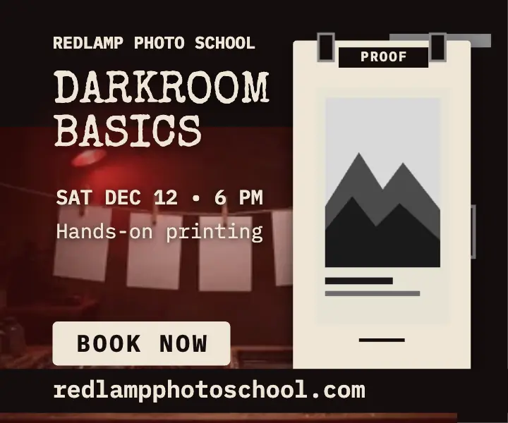 Redlamp darkroom basics workshop ad template
