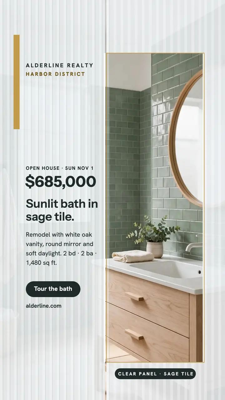 Alderline sunlit bath remodel story template