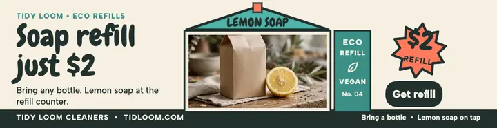 Tidy Loom soap refill carton billboard: cleaning service billboard template