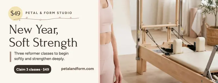 Petal and Form New Year reformer cover template