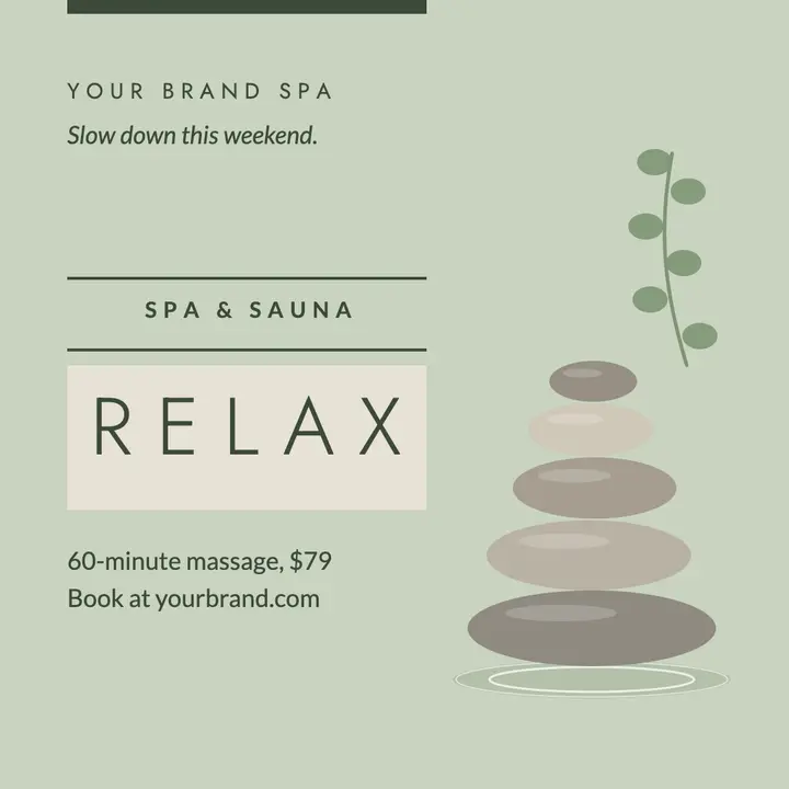 Relax spa stones square post template