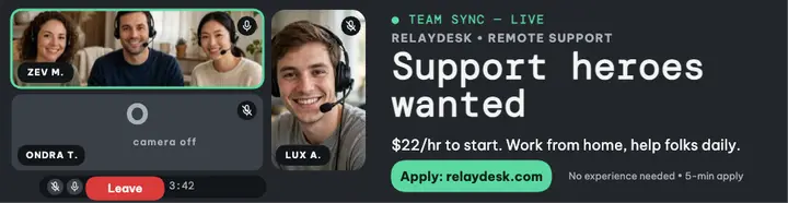 Relaydesk remote support hiring billboard template