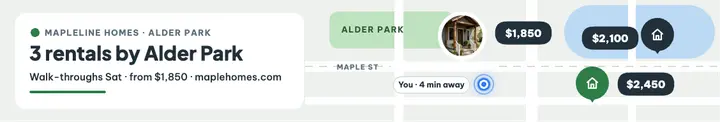 Mapleline rentals map cover: rental map linkedin cover template